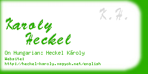 karoly heckel business card